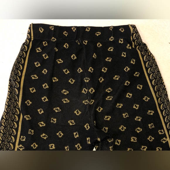 Free People Black and Gold Paisley Sweater Knit Leggings - S - Picture 7 of 15